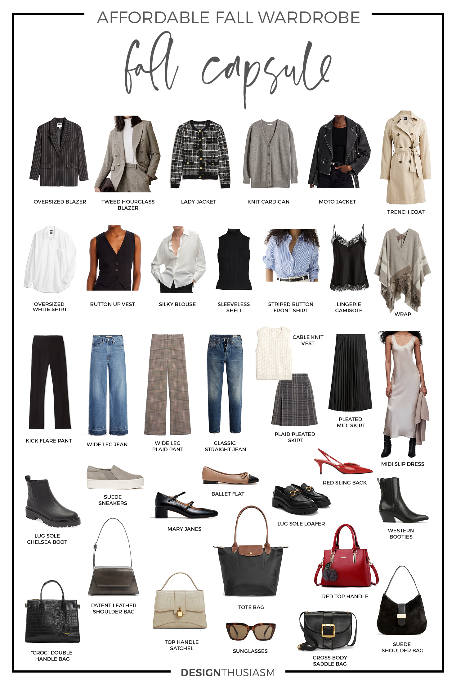 Fall Capsule Wardrobe: On Trend Mix and Match Fall Outfit Ideas