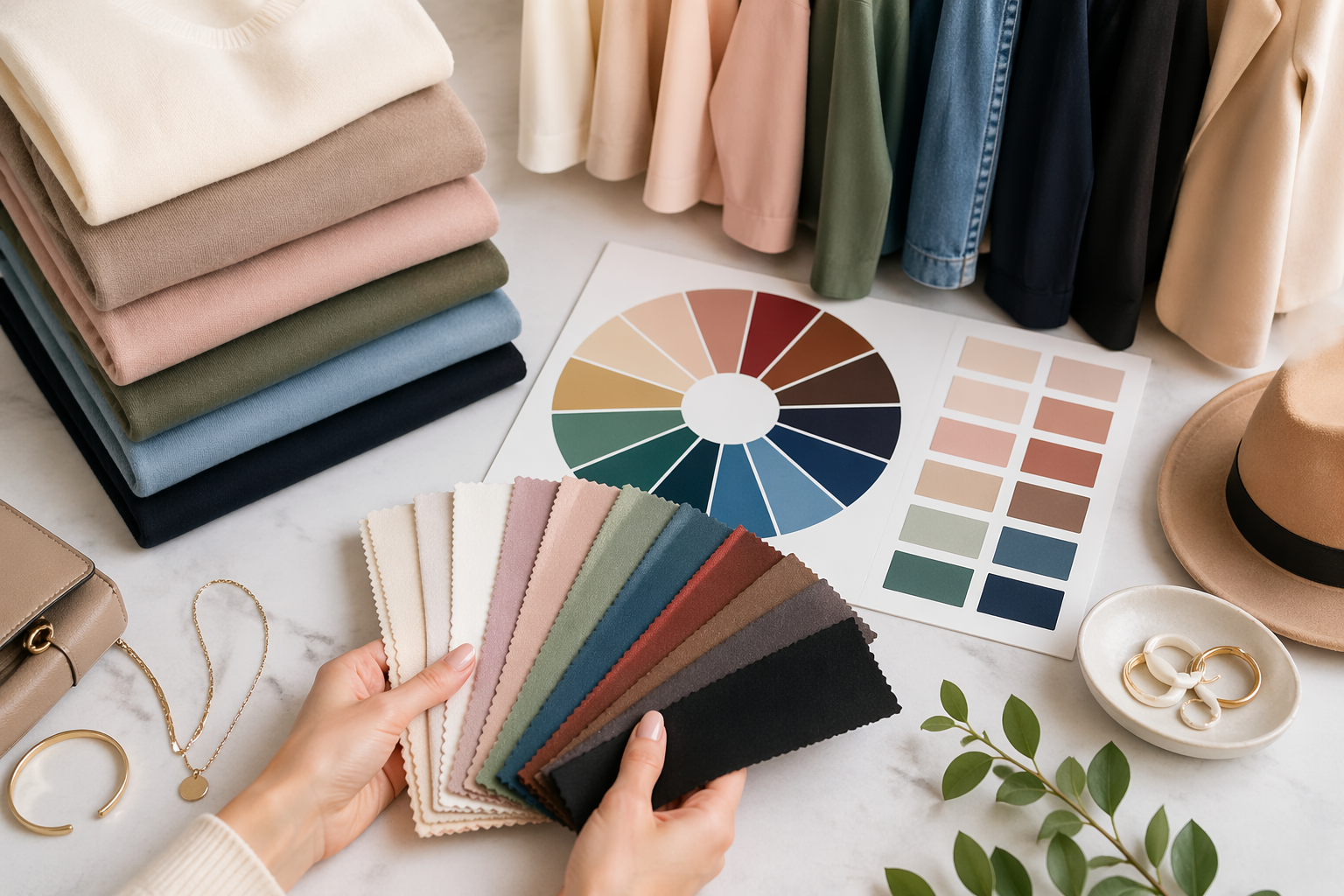 Color Trend Forecast color palette outfit flat lay