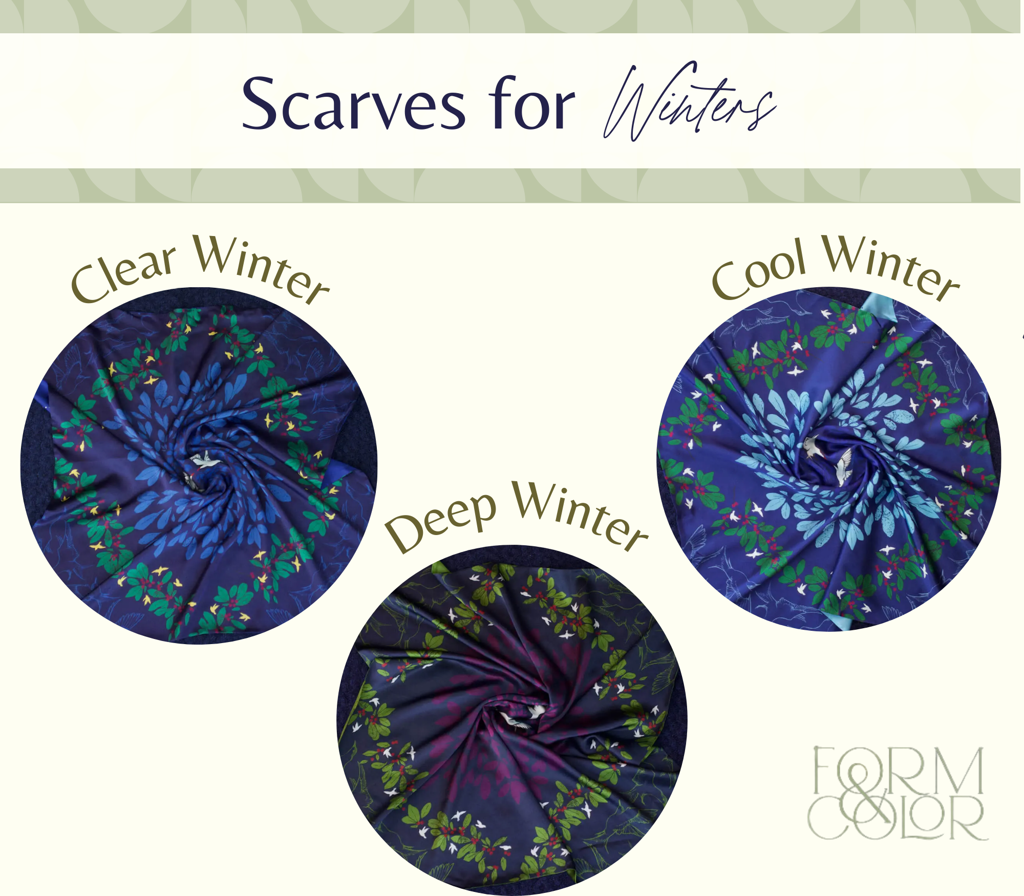 Bright Winter Silk Scarf