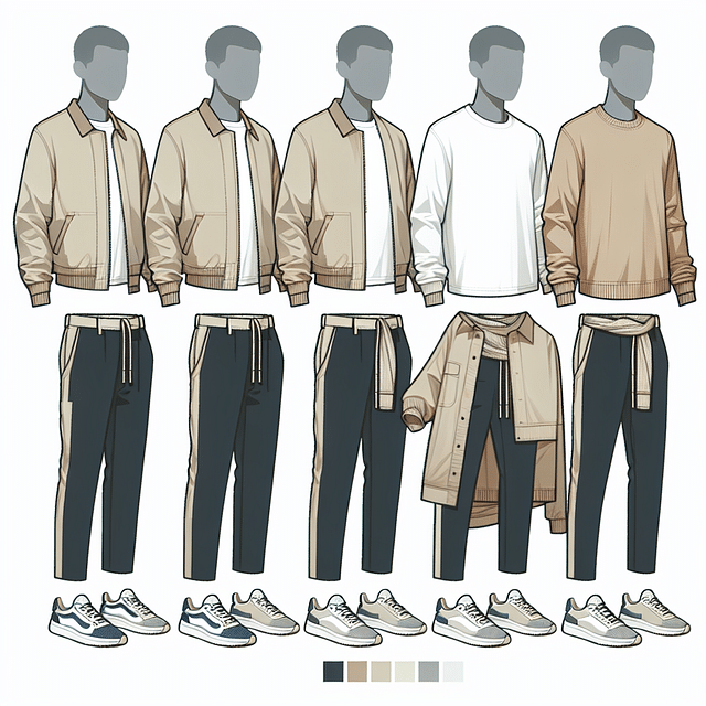 modern outfit with neutral colors