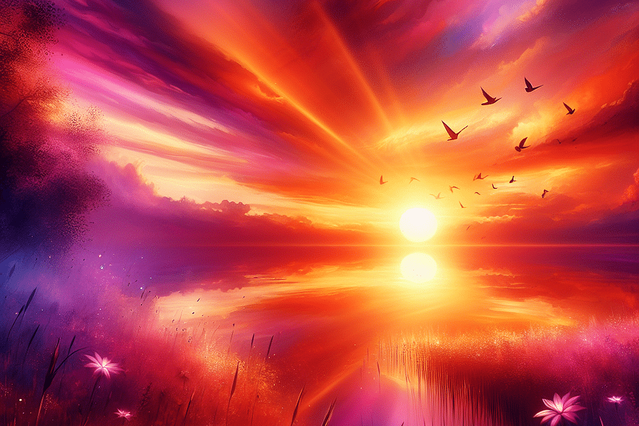 sunset orange summer