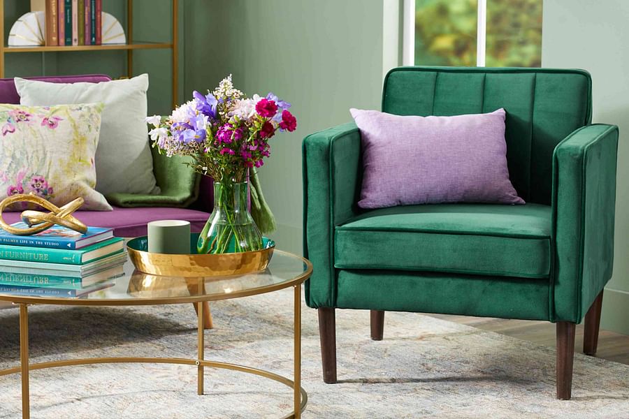 emerald green living room