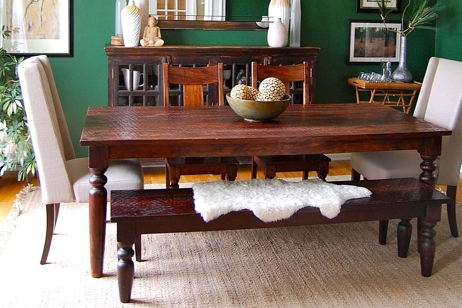 forest green dining room