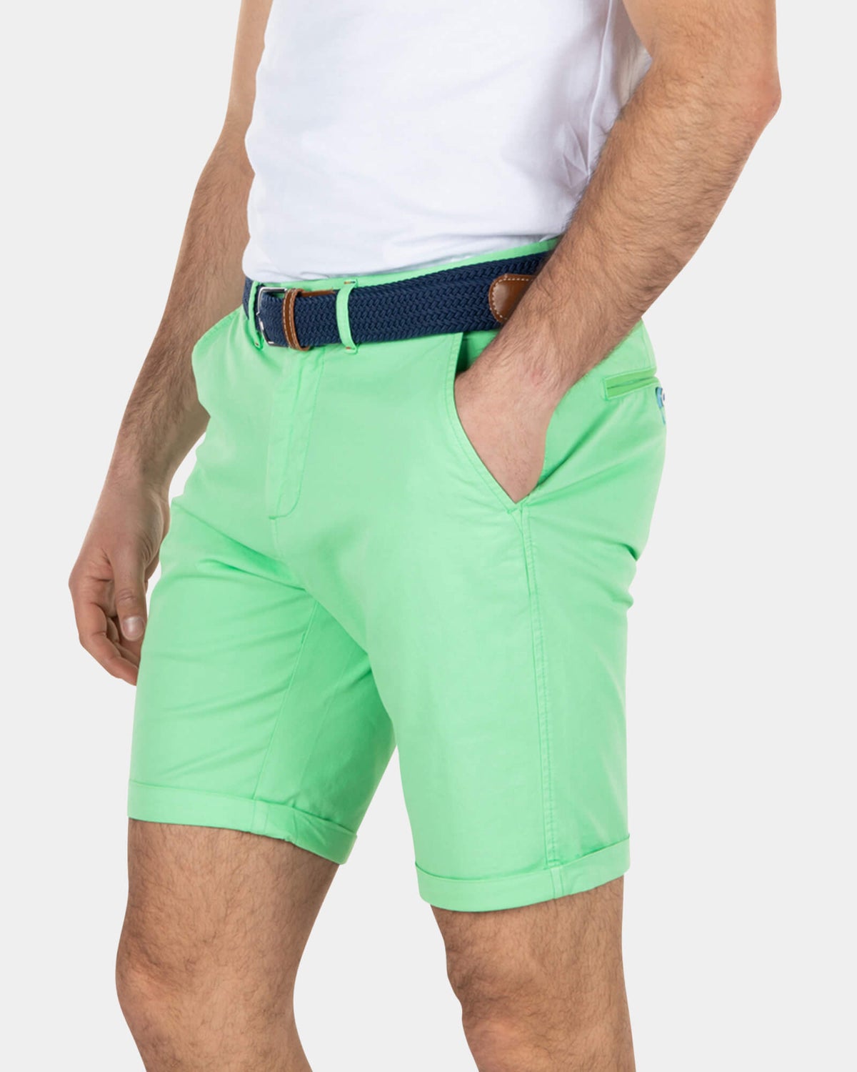 green chino shorts