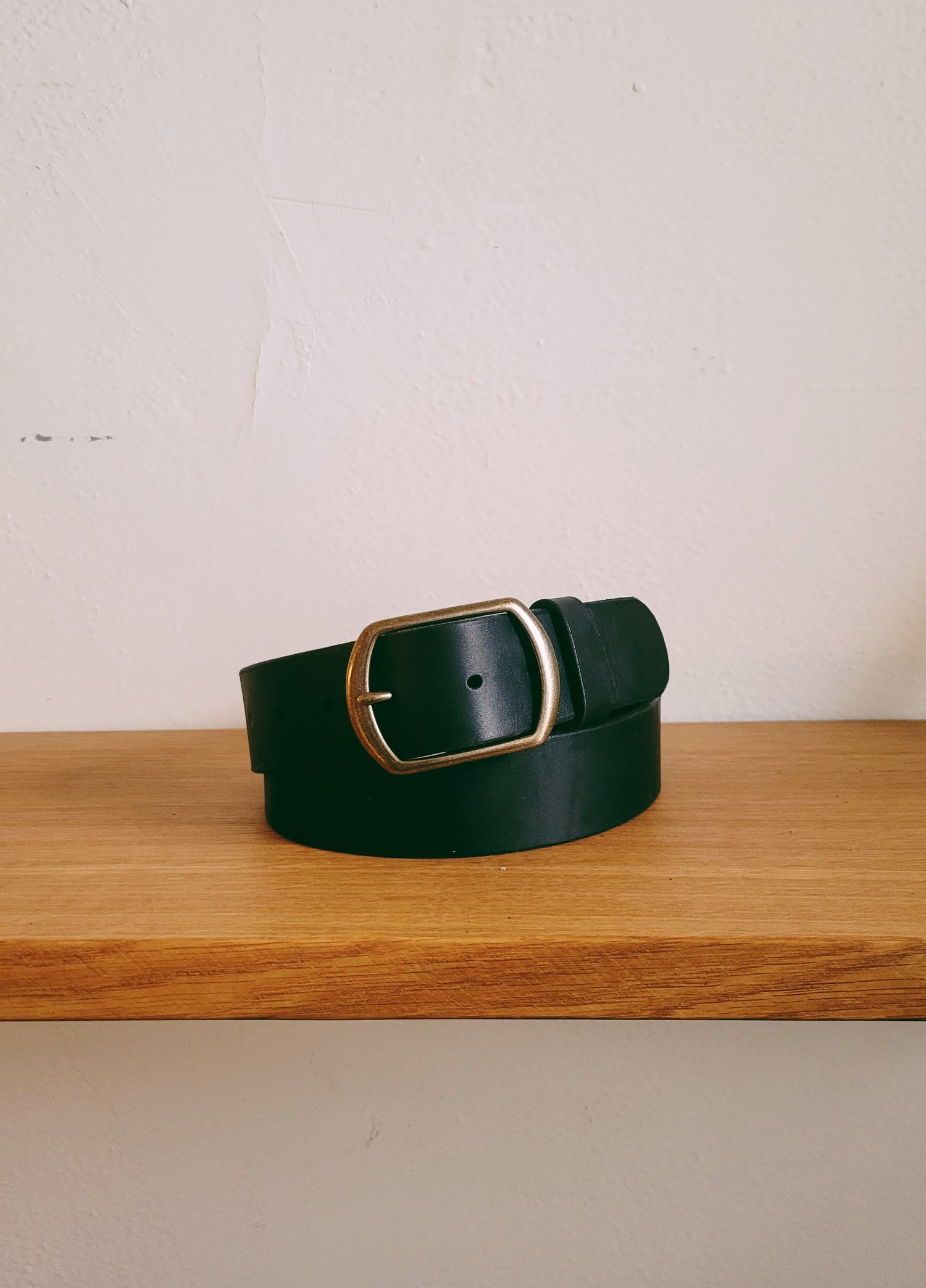 green leather belt