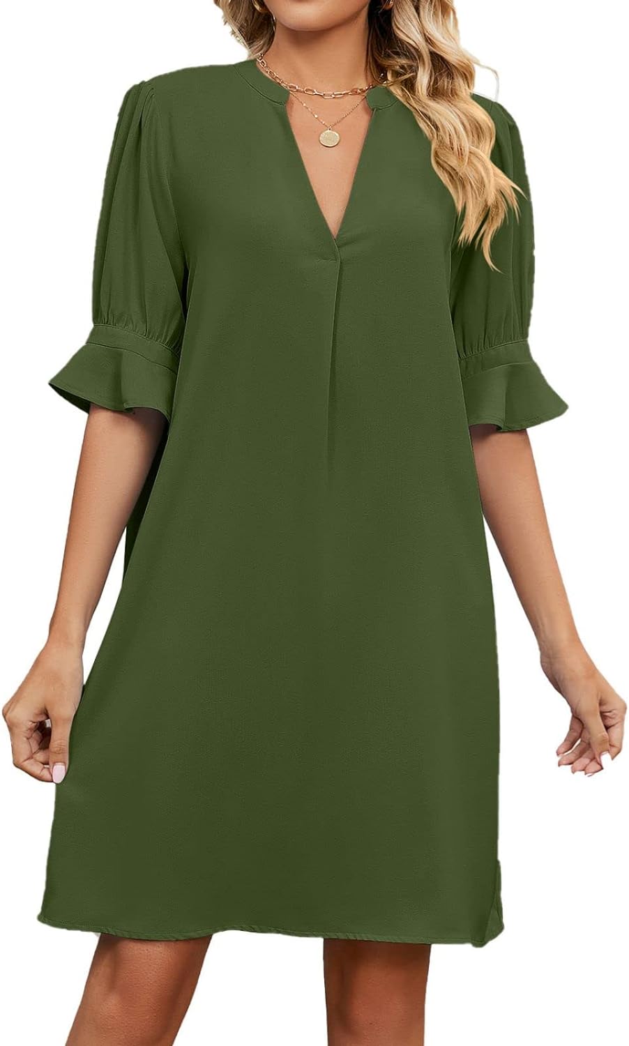 green shift dress