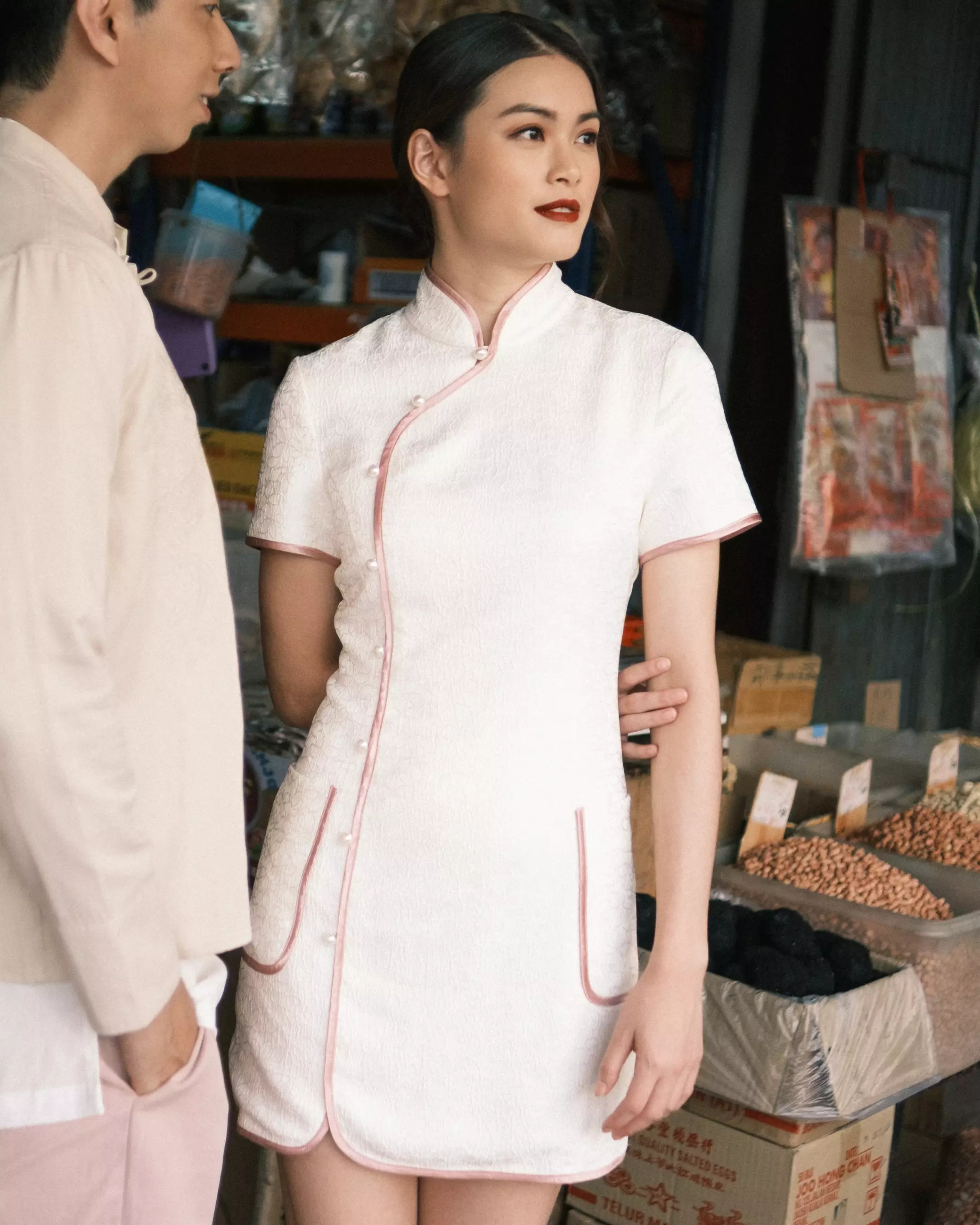 Cheongsam top with trousers