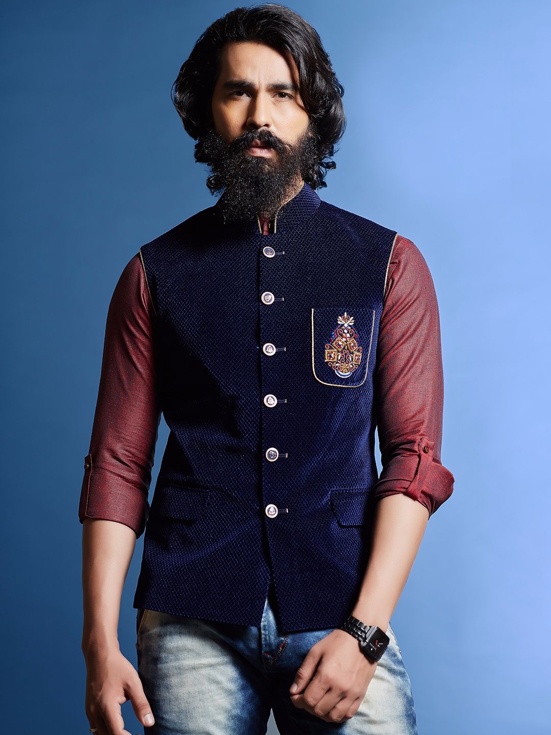 Nehru jacket with jeans