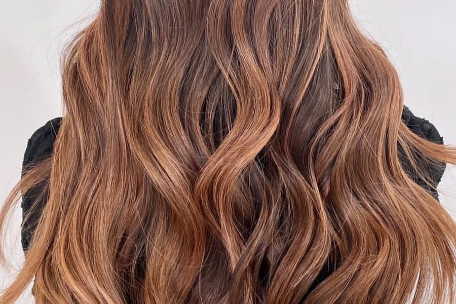 Burnished Copper Balayage hair