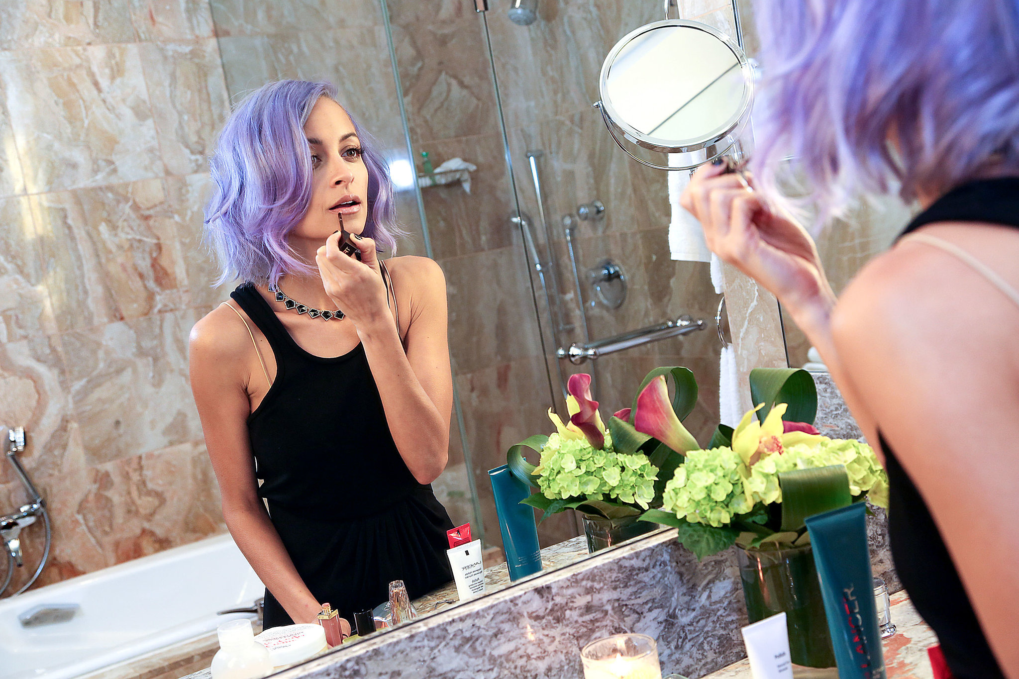 Nicole Richie pastel green hair