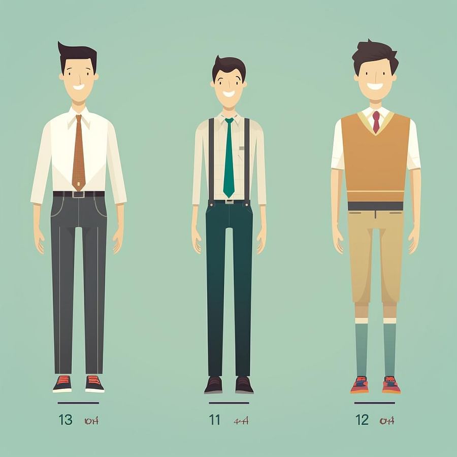 Illustration of different body proportions: long legs with short torso, and short legs with long torso