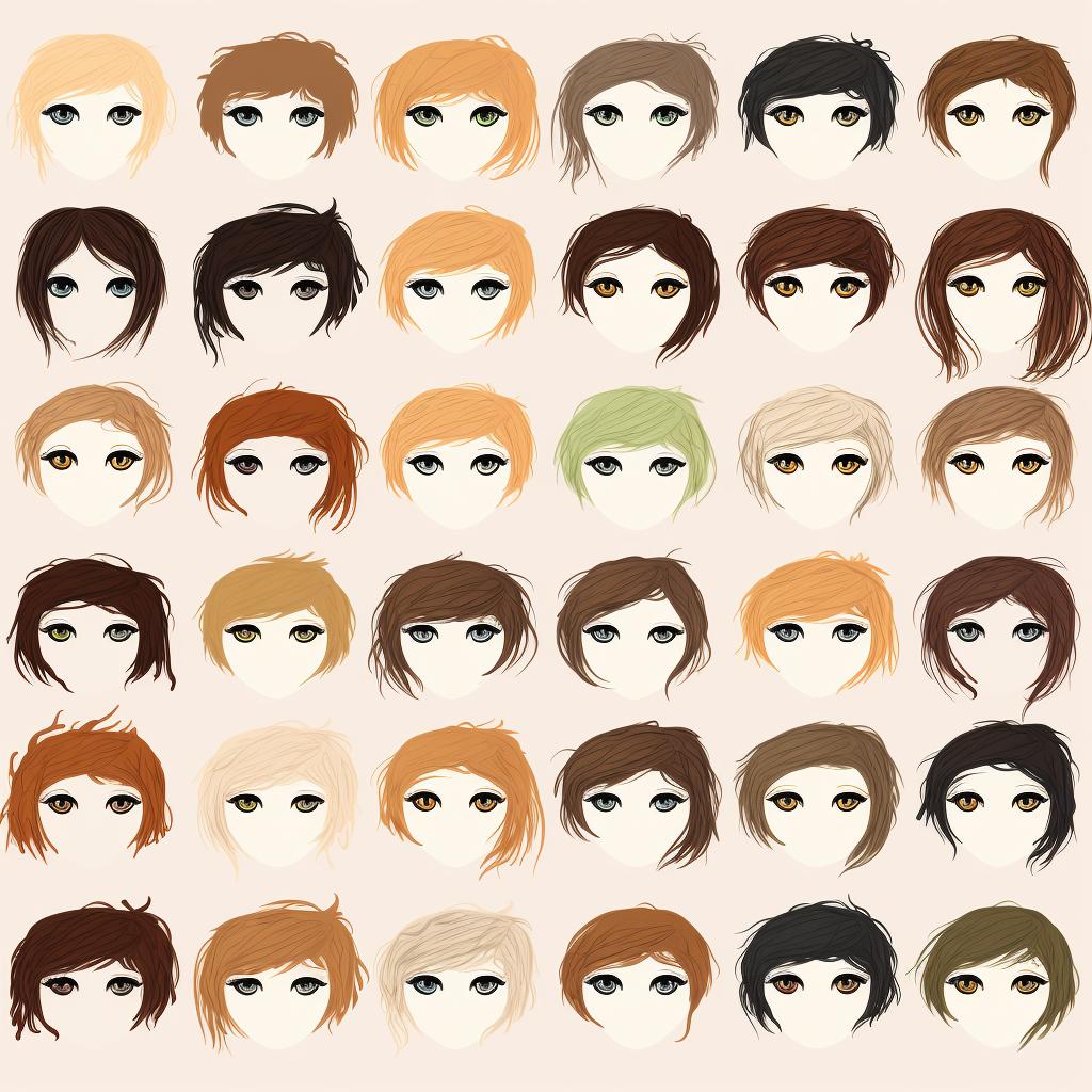 Collage of different hair and eye colors