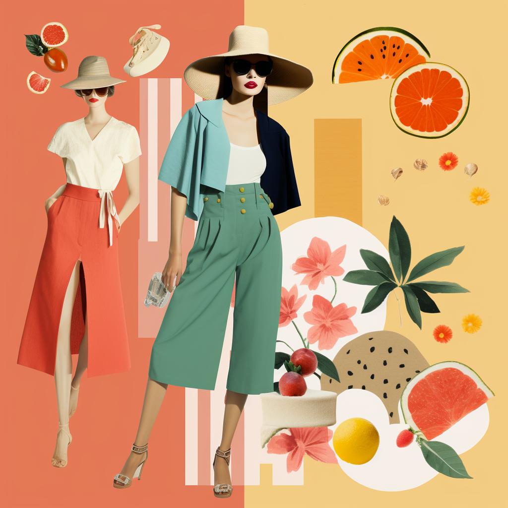 A mood board showing summer fashion color trends