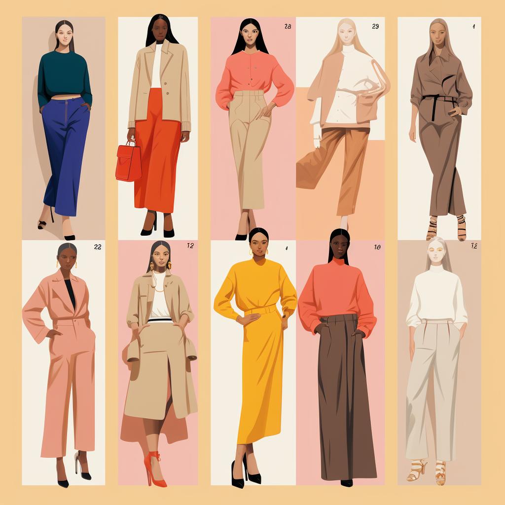 A collage of 2022's fashion color trends