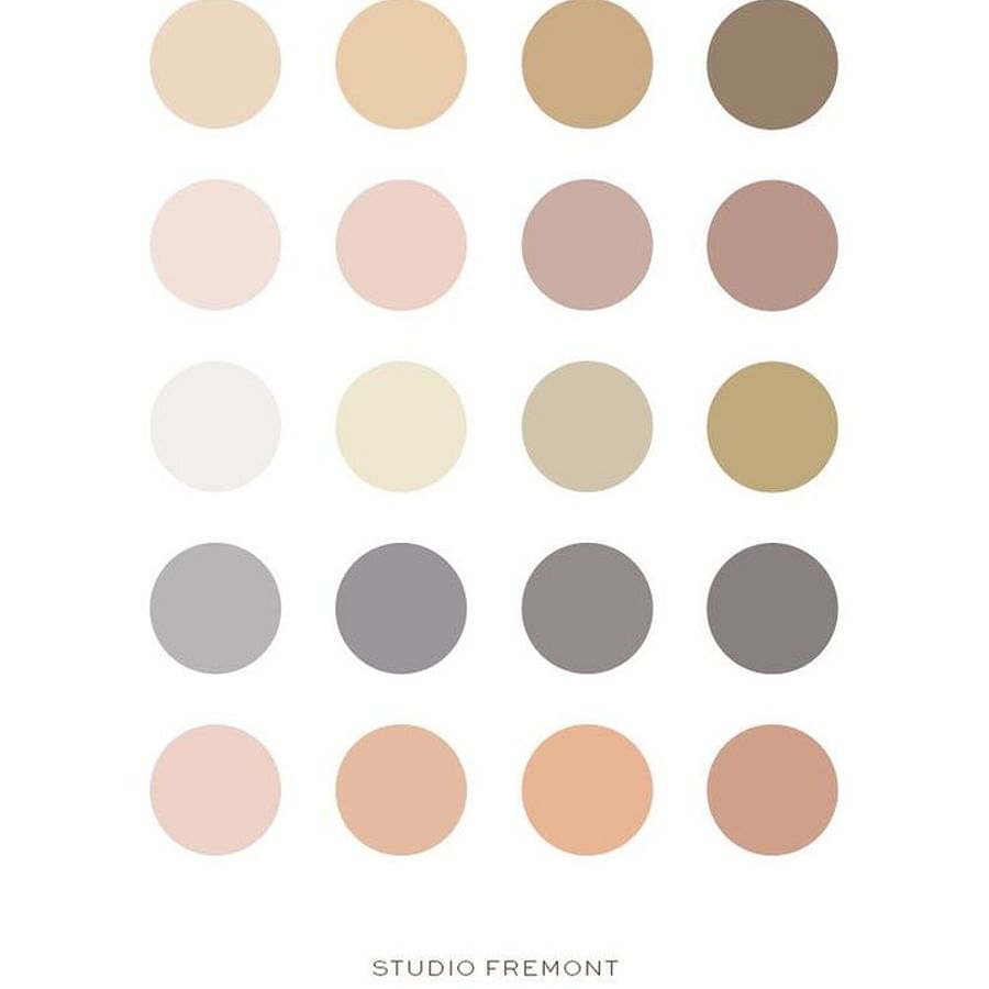 Trendy summer color palette featuring vibrant and earth tones